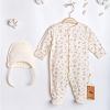 Бебешки гащеризон Сiсcim Baby с шапка, Цветя, екрю, 1-3м., U4911