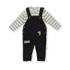 Бебешки комплект Bebetto Striped Anthracite гащеризон и блуза, 2 части, 6-24 м., K4015
