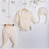 Бебешки комплект Ciсcim Baby Цветя, екрю, 3 части, 1-3м., U4912