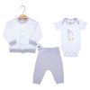 Бебешки комплект Сiccim Baby Пингвин, сив, 3 части, 0-9м. U4619