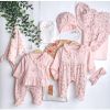 Бебешки комплект за изписване Cicim Baby Цветя, розов, 10 части, 0-3 м., U4890