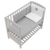 Бебешко легло Italbaby B.SIDE STARLETTE Сив, с матрак и спален комплект с бродерия Grey, с подвижна решетка