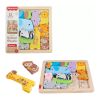 Дървен пъзел с животни Fisher Price, 12 ч.