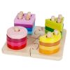 Дървена детска играчка Raya Toys Низанка пъзел с форми