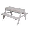 Детска градинска маса с пейки и вани за игра Roba Grey
