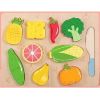 Детски дървен комплект за рязане Raya Toys Зеленчуци