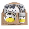 Детски сервиз за хранене Raya Toys Bamboo fibre, Животни, 5 части
