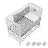 Бебешко легло Italbaby B.SIDE STARLETTE Бял, с матрак и спален комплект с бродерия, с подвижна решетка