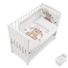 Бебешко легло Italbaby B.SIDE KUKU Бял, с матрак и спален комплект, с подвижна решетка