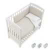 Бебешко легло Italbaby B.SIDE POIS Бял, с матрак и спален комплект, с подвижна решетка
