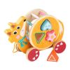 Играчка за дърпане Raya Toys Дървена лисица със сортер