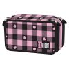Несесер за училище St. Majewski St. Right Pink Checkered, троен, пълен