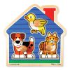 Дървен пъзел Melissa and Doug Къща с животни 3 части 12055