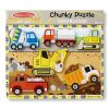 Дървен пъзел Melissa and Doug Строителни машини 6 части 13726