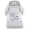 Спален комплект Italbaby JOLIE Maxi 5 ч. 100х130 см. White / Grey с обиколник, с бродерия