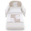 Спален комплект Italbaby JOLIE Pony 4 ч. 70х130 см. White / Dove Grey с обиколник, с бродерия