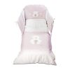Спален комплект Italbaby PELUCHE Pony 4ч. 70х130 White/Pink с обиколник, с бродерия