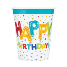 Хартиени чаши Unique 8бр. Happy Birthday