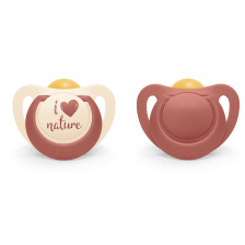 Ортодонтична залъгалка каучукова NUK for NATURE каучук 6-18м, 2бр.