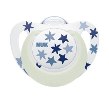 Ортодонтична залъгалка силиконова Nuk Star Night 18-36м. 1бр. 