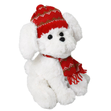 Коледно плюшено куче с шапка и шал Beppe 12414 32 cm