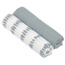 Комплект бебешки пелени Lassig Strokes Silver Grey, 2бр.,120x120 см.