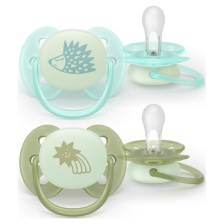 Ортодонтични залъгалки Philips Avent Ultra Soft Night светещи в тъмното 0-6 м. 2 бр.