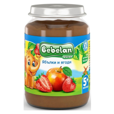 Бебешко пюре Bebelan Ovko Ябълки и ягоди 5+м. 190 g
