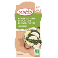 Био меню Babybio- Картоф, спанак и козе сирене 2x200гр. 8м+