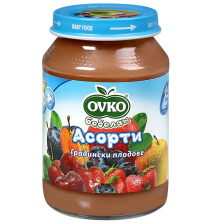 Бебешко пюре Bebelan Ovko Градински плодове- Асорти 5+м. 190гр.