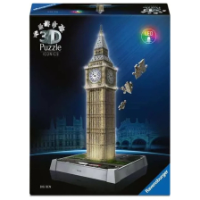 3D пъзел Ravensburger Iconics Биг Бен, със светлини, 216 ч.