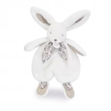 Плюшена играчка за гушкане Doudou заек с шал 29 см и луксозна кутия, DC4146