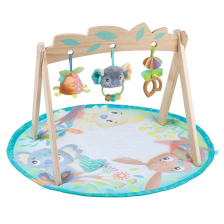 Активна гимнастика с дървена арка Playgro Fauna Friends, с три играчки