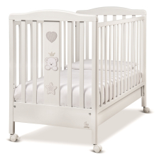 Бебешка кошара Italbaby BABY RE Осн. цвят бял + декорация Dove Grey