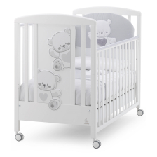 Бебешка кошара Italbaby JOLIE Осн. цвят бял + декорация Grey
