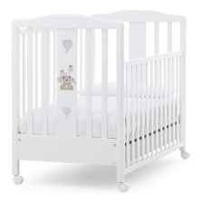 Бебешка кошара Italbaby KUKU Осн. цвят бял + декорация Dove Grey