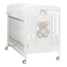 Бебешка кошара Italbaby PELUCHE Осн. цвят бял + декорация DOVE GREY