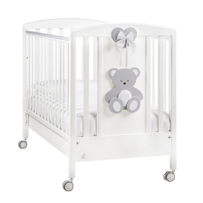 Бебешка кошара Italbaby PELUCHE Осн. цвят бял + декорация GREY