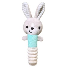 Бебешка плюшена играчка Babyono Писукаща дрънкалка, Зайче 1496