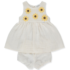 Бебешка рокля Bebetto ETHNIC DAISY, Бежов, 2 ч., 6-36 м., K4383