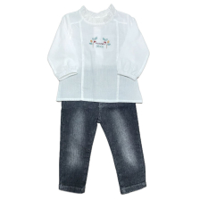 Бебешки комплект Bebetto Boutique дънки и блуза, 2 части, 3-36 м, K3687