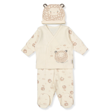 Бебешки комплект Bebetto Organic little lamb, Екрю, 3 ч. 0-3м., Z1026