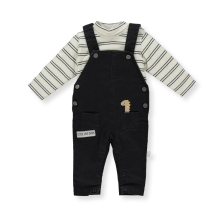 Бебешки комплект Bebetto Striped Anthracite гащеризон и блуза, 2 части, 6-24 м., K4015