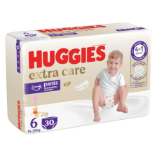 Бебешки пелени гащички HUGGIES Extra Care - Размер 6, 15-25 kg, 30 броя