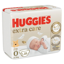 Бебешки пелени HUGGIES Extra Care 0, до 3.5 kg, 25 броя
