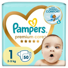 Бебешки пелени Pampers Premium Care 1 NewBorn, 2-5 кг. 50 бр.