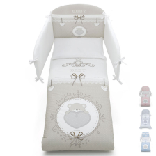 Бебешки спален комплект Italbaby BABY CHIC Pony, 4 части, с обиколник