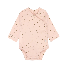 Бебешко боди Lassig Dots powder pink, с дълъг ръкав, 0-24 месеца