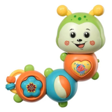 Бебешка интерактивна гъсеница Raya Toys, със звуци и подвижни елементи