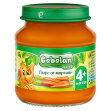 Бебешко пюре Bebelan Puree от био моркови 4+м 125г.